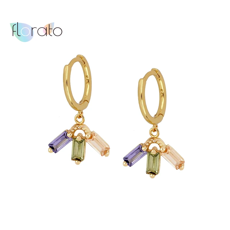 

Cute Small Hoop Pendant Earrings For Women 925 Sterling Silver Ear Buckle Geometry Earring Earrings Korean Jewelry Pendientes