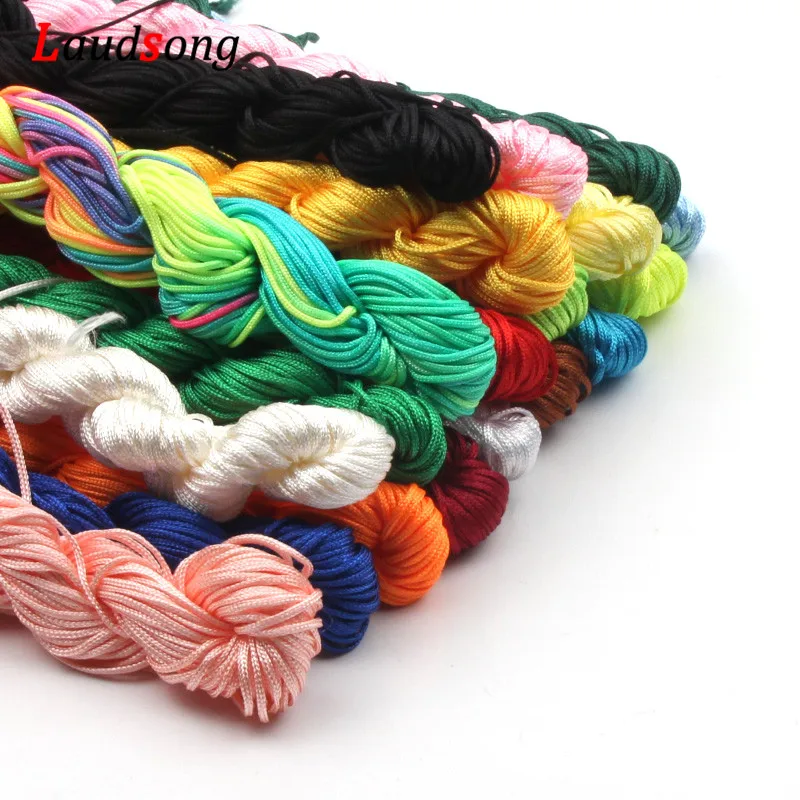 

19 Colors Nylon Cord Thread Chinese Knot Macrame Rattail 1mm 20M Rope For DIY Jewelry Bracelet Braided