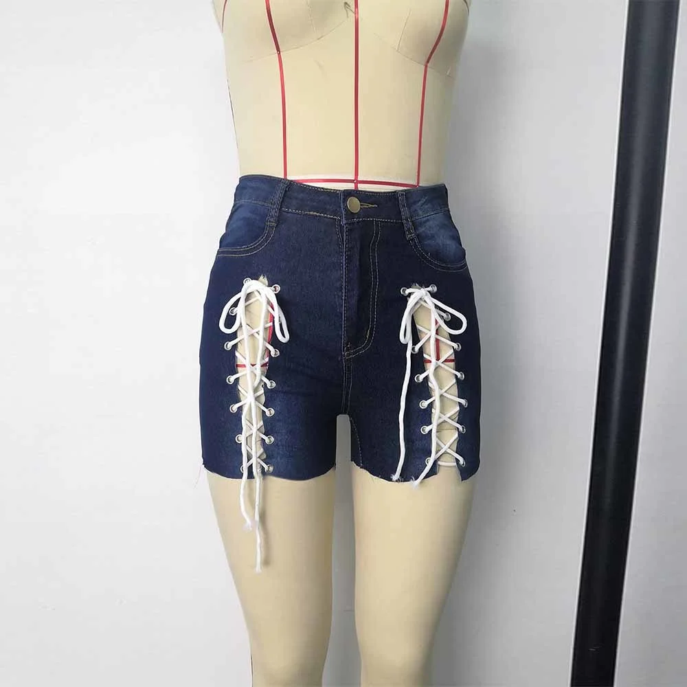 

S-3XL Solid Plus Size Women Summer Shorts Jeans High Waist Hollow Out Hole Zipper Fly Shorts Casual Beach Club Denim Short Hot