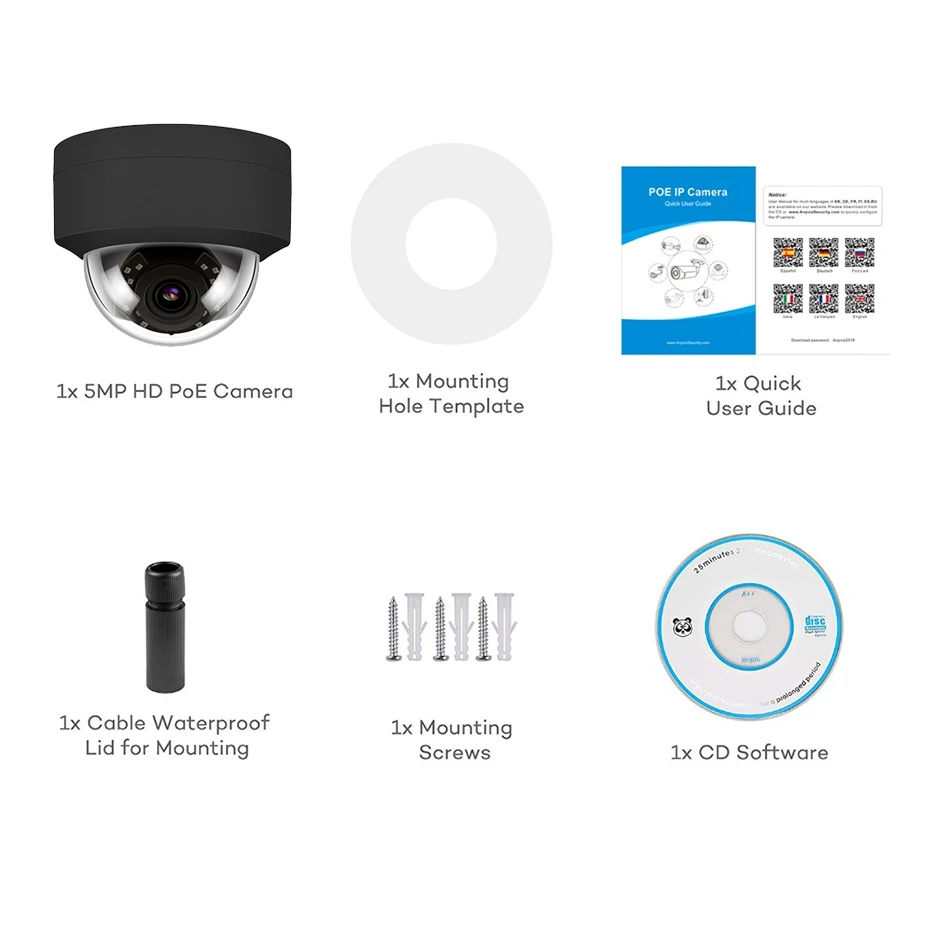 Hikvision совместимый H.265 5MP POE IP камера 2952*1944 Plug& Play наружная купольная камера видеонаблюдения s CCTV