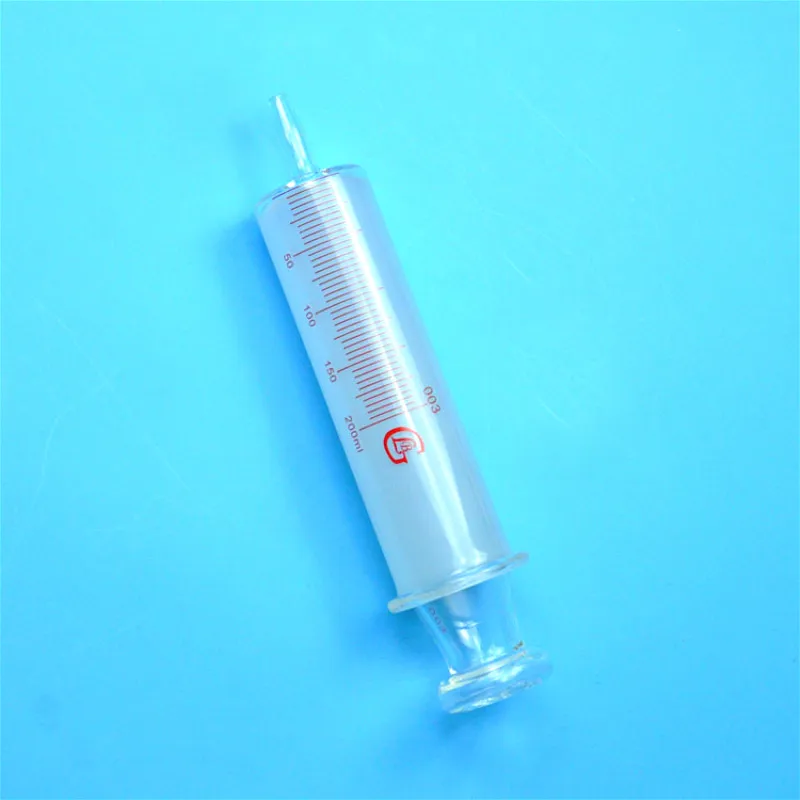 Large Glass Syringes 200ml With Glass Caliber / Ruhr Locks Caliber Glass Enema Sausage Device Sample Extractor Injector 200cc