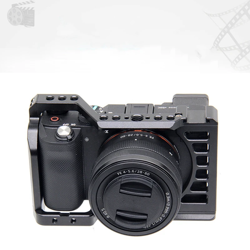 

Protection Frame for Sony A7C Camera Housing Cage Case with Extend Cold Shoe and 1/4 Hole for Mic Tripod LED Video Light