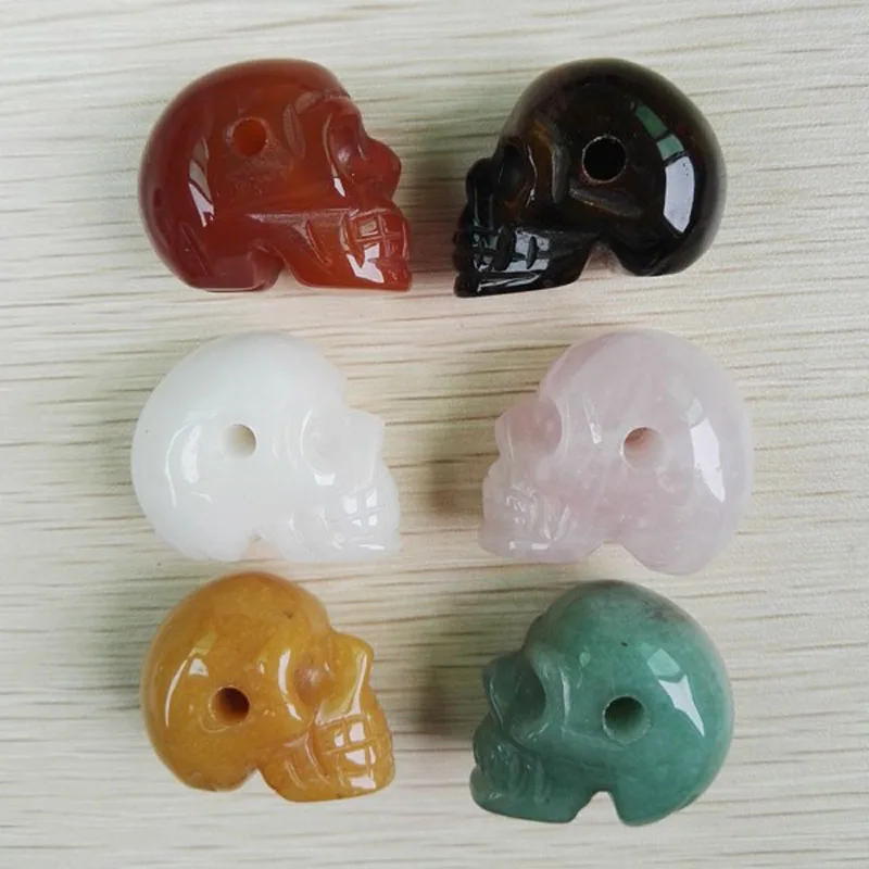 

Natural stone wholesale skull pendants Necklace for jewelry making Charm skeleton Pendant for men 12pcs/lot Free shipping
