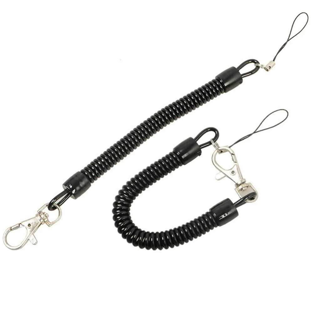 Practical Retractable Plastic Elastic Rope Key Ring Spring For Outdoor Security Tools Keychain Camping F5B6 | Спорт и развлечения
