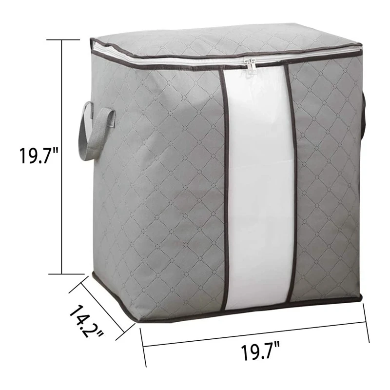 

6PCS 90L Foldable Storage Bags Extra Large Capacity Storage Bins with Clear Window,Closet Organizer Great for Clothes