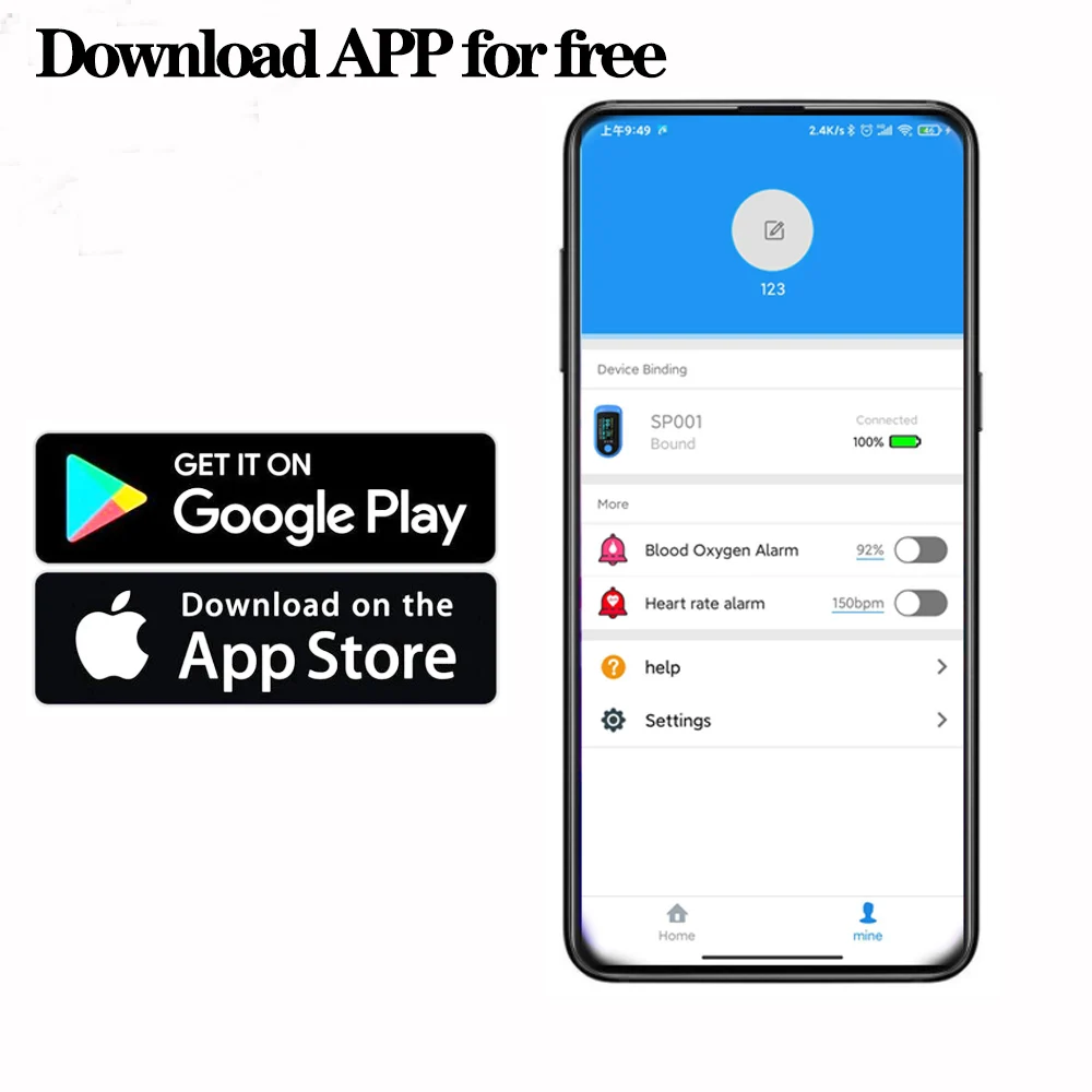 Пульсоксиметр прибор для измерения пульса и уровня кислорода в крови с Bluetooth