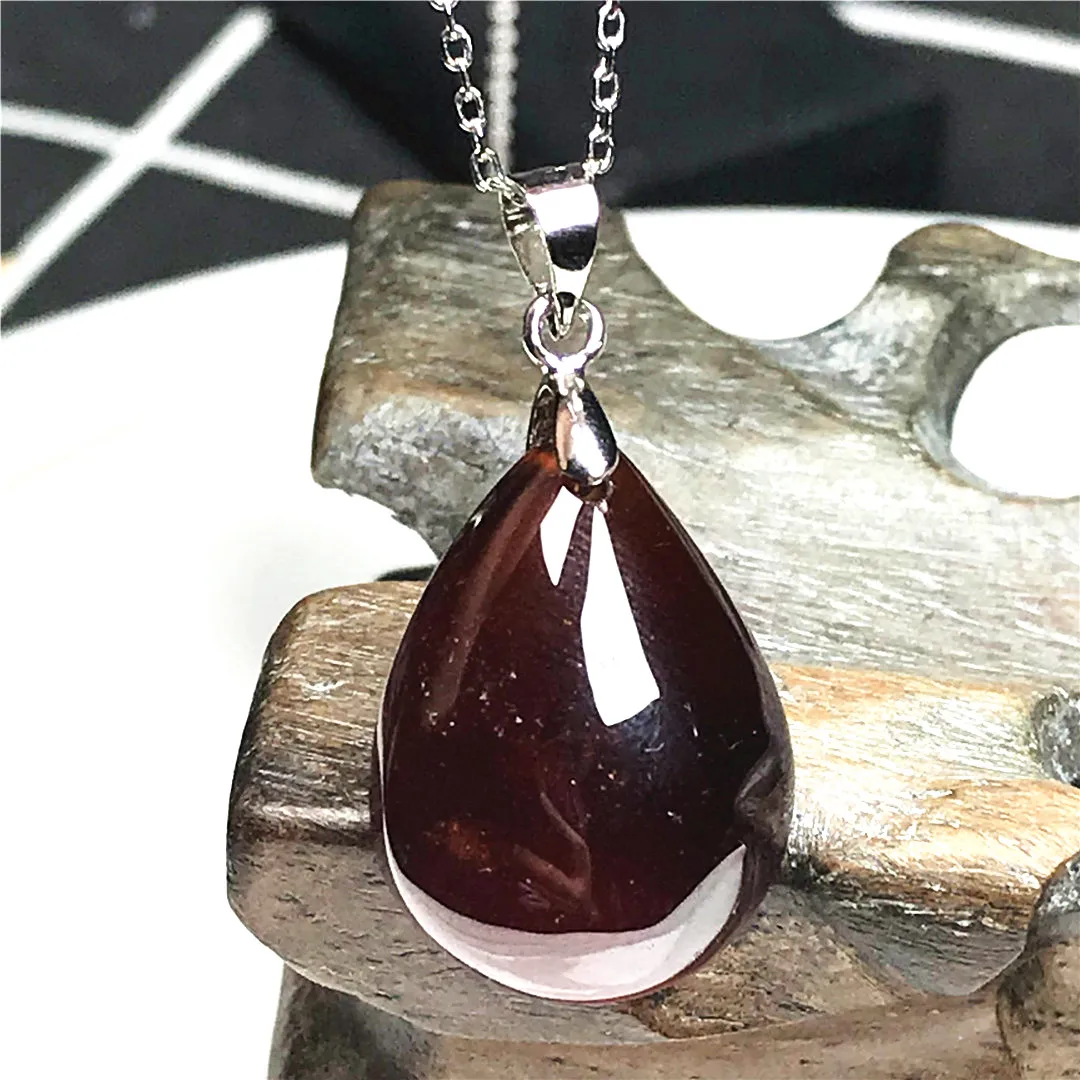 Ожерелье с подвеской из натурального красного граната ювелирные изделия для