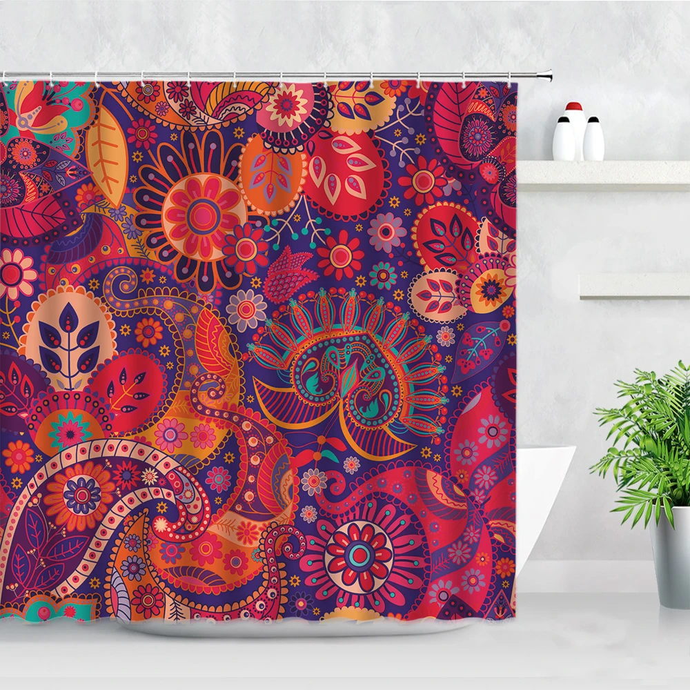 

Занавески для душа в богемном стиле, с рисунком Пейсли, мандалы, модные, современные, для дома, для ванной, декоративные, экран, водонепроница...