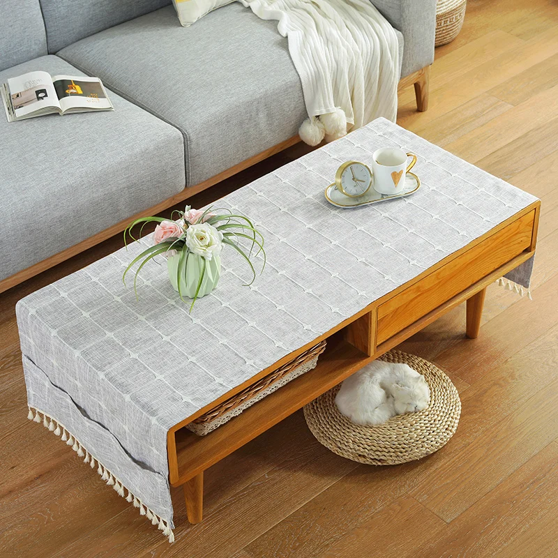 National Style Tea Table Tablecloth Waterproof Living Room Tablecloth Table Dust Towel Small Table Tablecloth