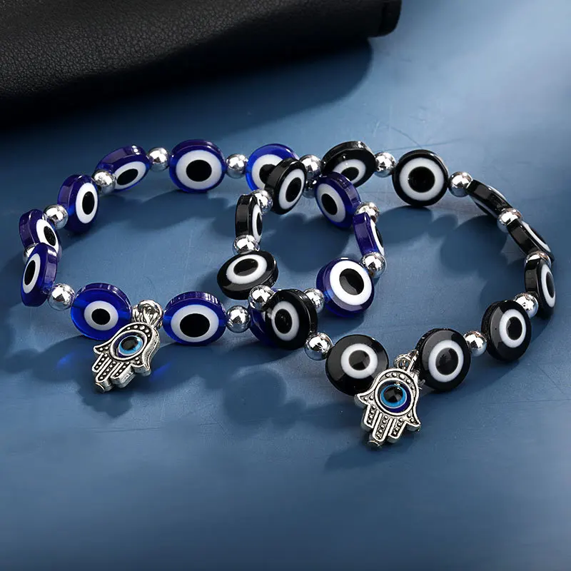 

New 10% Turkish Blue Eye Bracelet Demon Eye Bracelet Pendant Fatima Men’s and Women’s Jewelry Pulseras Mujer Jewelry Bracelet