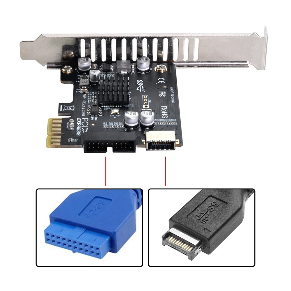 5Gbps Type-E USB 3 1 Передняя панель и 2 0 для PCI-E 1X ЭКСПРЕСС-карта VL805 адаптер материнской