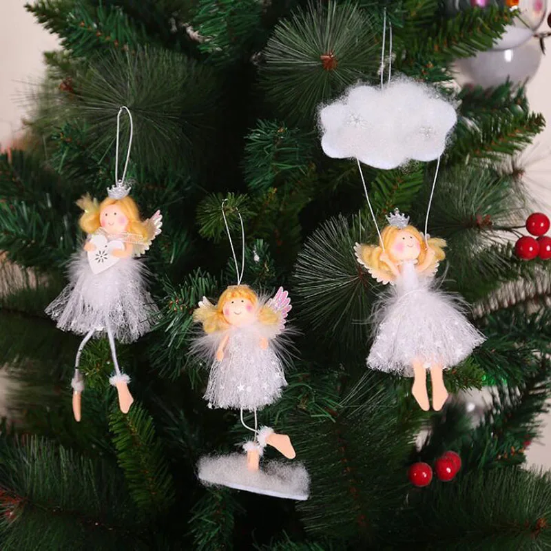 12 шт./лот украшения для новогодней елки в виде ангелов с короной облаками девочек