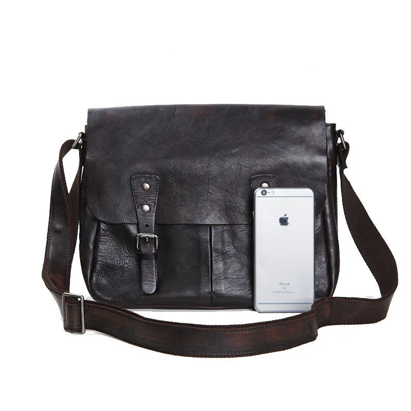 Сумка-мессенджер мужская кожаная с ремешком через плечо | Багаж и сумки