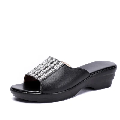 Стразы Тапочки для мамы Большие размеры 40 42 тапочки летние женские модные