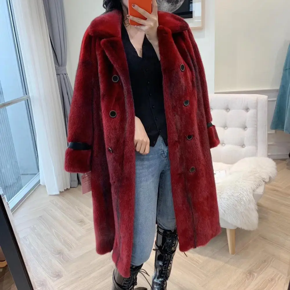 Настоящая норковая шуба для женщин размера плюс 2019 Новая модная зимняя толстые