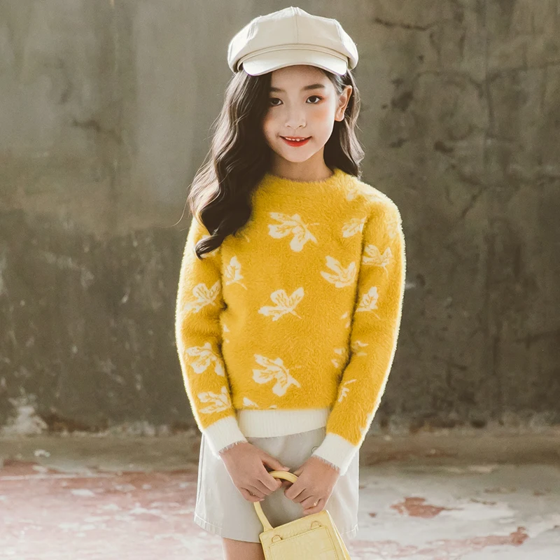 

Children Sweaters Autumn Fall Winter Soft Warm Baby Girls Clothes Top Pullover Outfits Teenagers Knitwear