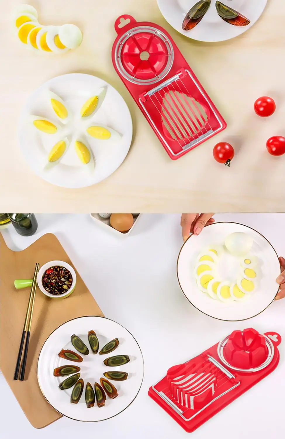 

Multifunctional Egg Cutter Stainless Steel Cutting Egg Slicer Slicing Gadgets For Cooking Tools
