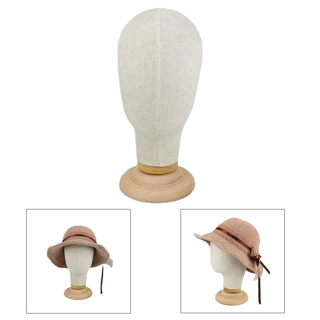 

21'' Freestanding Canvas Wig Mannequin Hat Glasses Headset Stand Model Rack