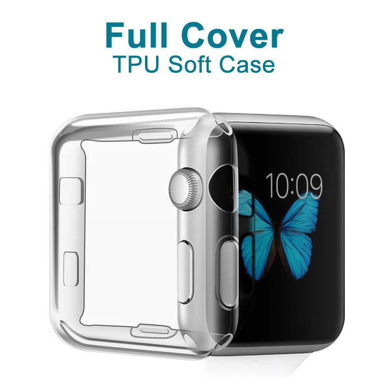 

Transparent Case For Apple Watch Series 6 SE 38MM 44MM 360 Full Clear Soft TPU Screen Protector For Iwatch Cover 5 4 3 40MM 42MM