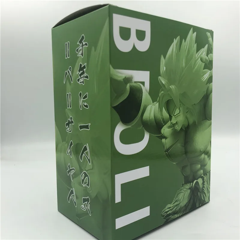 F Real Boxed Dragon Ball Z Super Broly Movie Ver. Зеленые волосы против Гоку броли Супер Saiyan боевой формы ПВХ Фигурки Модель DBZ 24 см - Цвет: F Real Boxed