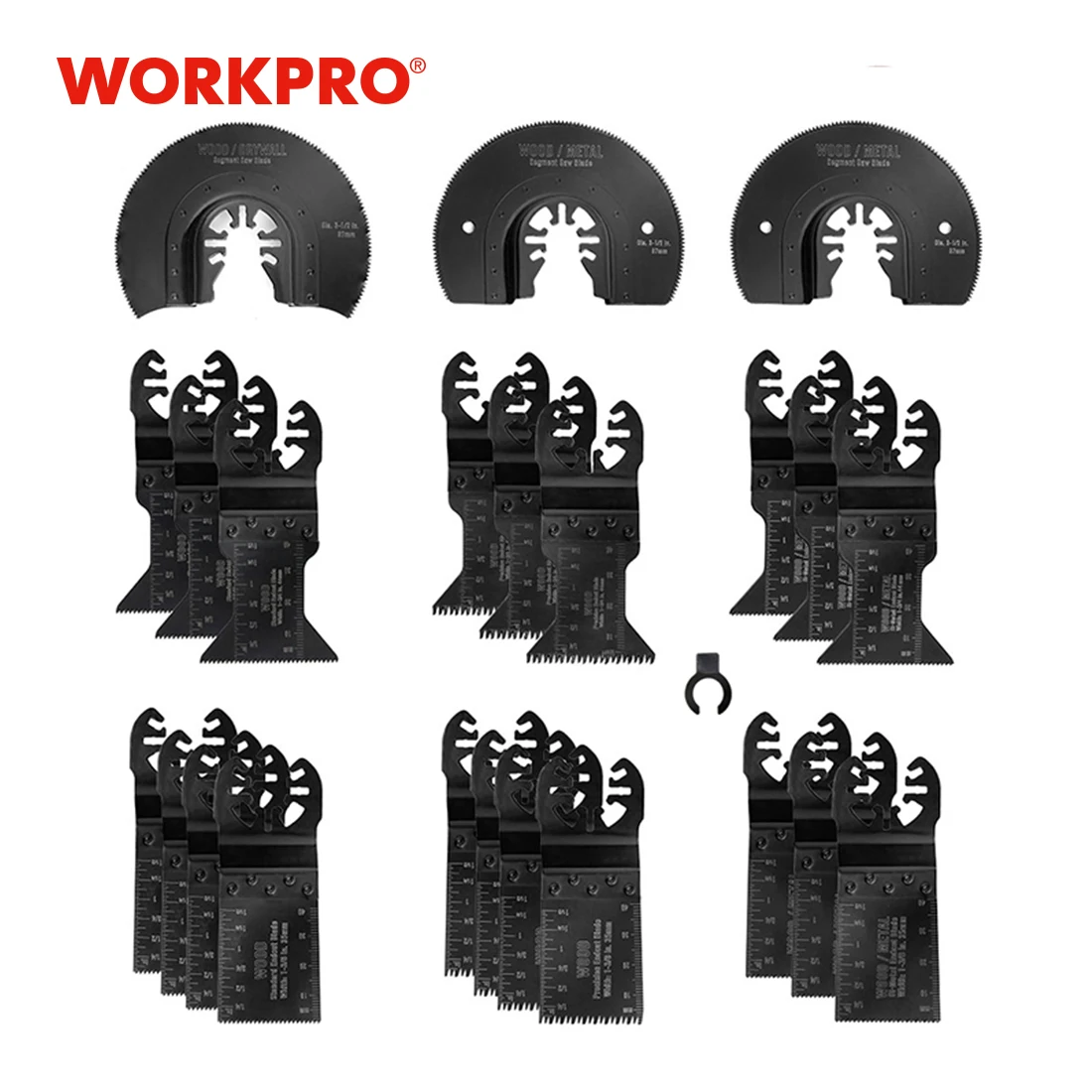 WORKPRO 23-piece Multi tool Saw Blades Quick Release Saw Blades Multi Oscillating Saw Blades for Metal wood