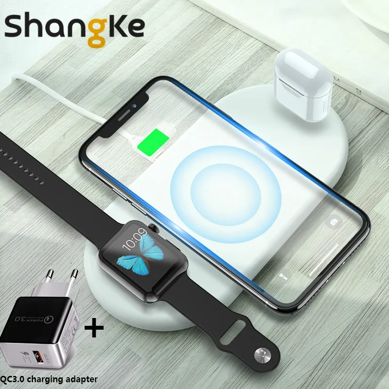 QI Беспроводное зарядное устройство для Apple Watch iphone AirPods зарядные устройства 3 в 1