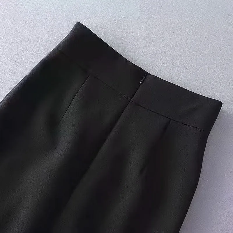 

Two Piece Set 2019 Autumn Fashion Skirt Suit Women Turn-down Collar Color Block Long Sleeve Blouse+Midi Pencil Skirt Set Clothes