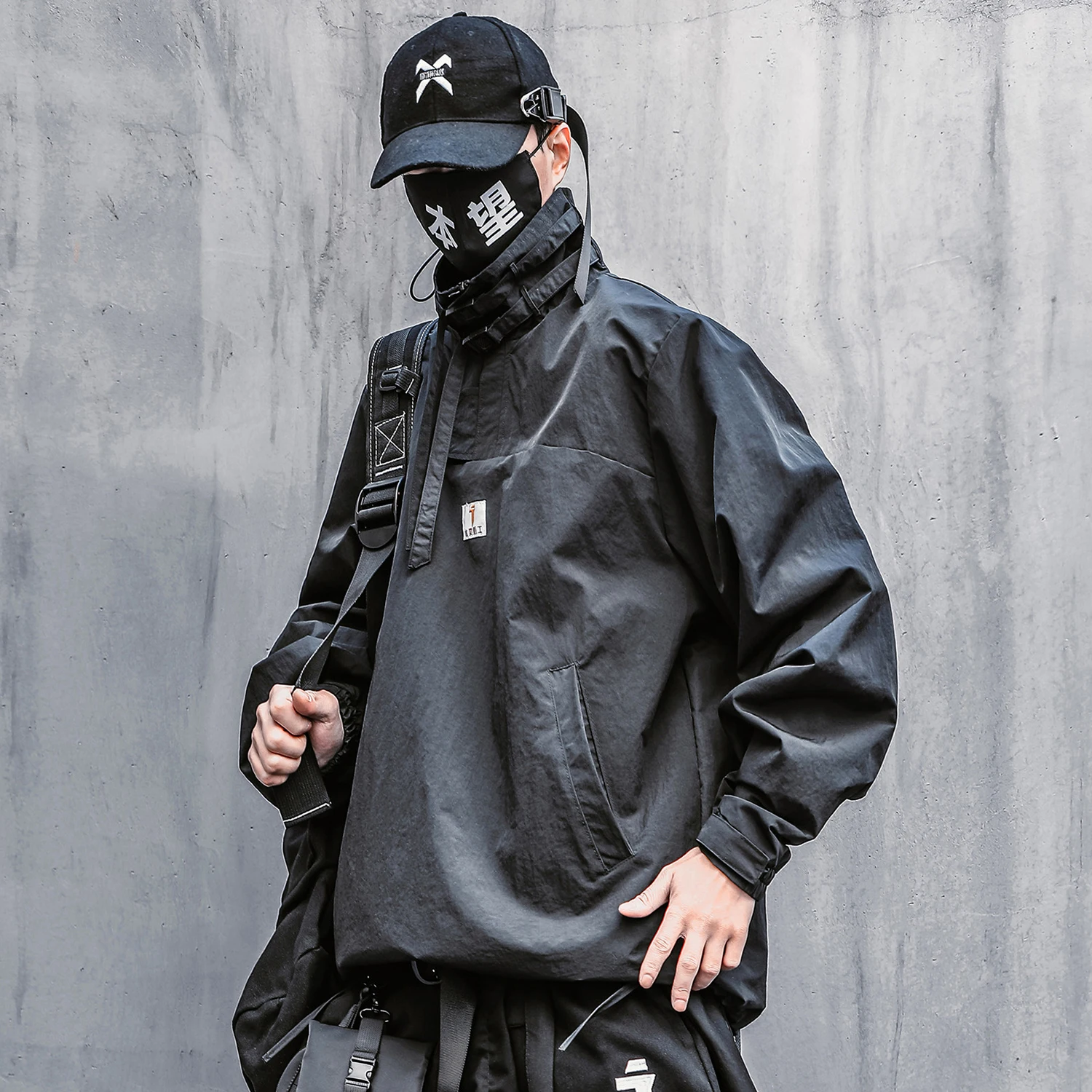 Ветровка мужская Techwear Японская уличная одежда Модный пуловер на молнии | Мужская