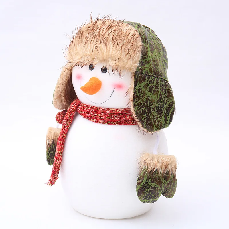 

20x33cm Polar Fleece White Green Doll Snowman Doll Christmas Tree Ornaments Children's Christmas Gift Desktop Decor Pendant