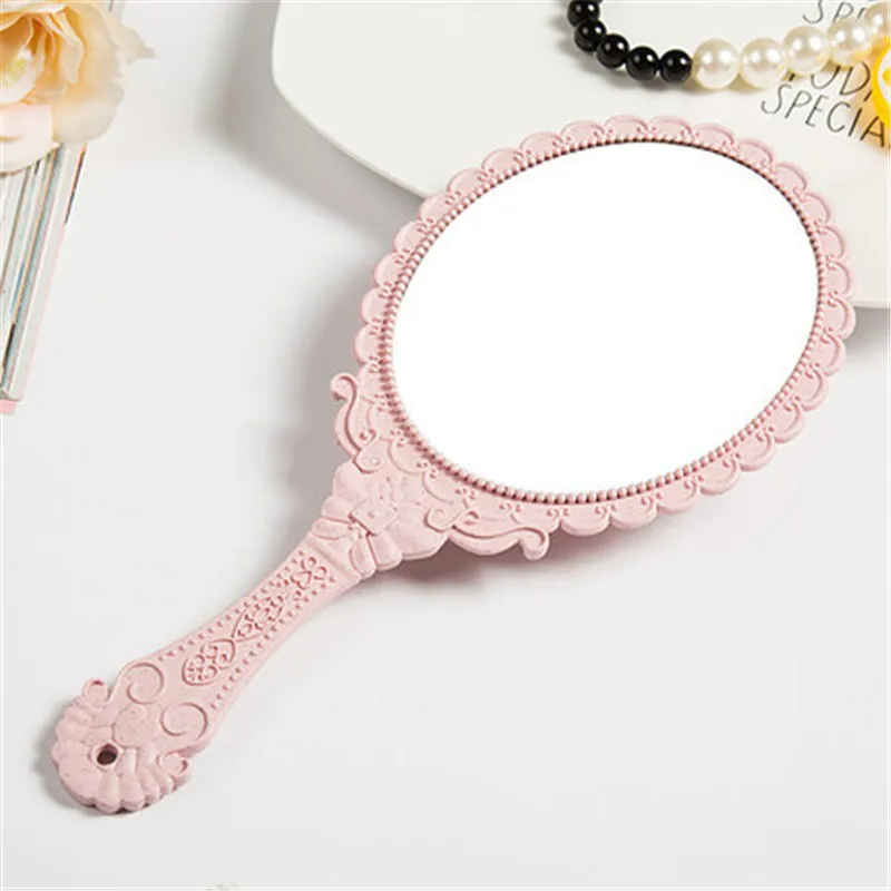 Elliptical nano pink 1 шт. портативное винтажное зеркало для макияжа, овальное круглое зеркало для рук, благородное восстановление, древние способы, Корт, зеркало, инструмент для красоты - Цвет: Elliptical nano pink