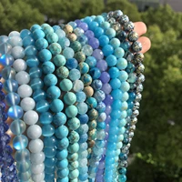 4 12mm natural gem agates jades jaspers crystal quartz turquoises blue series stone beads round loose beads for jewelry making