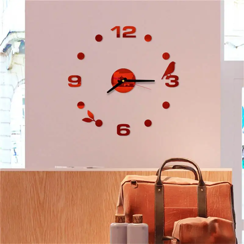 2019 настенные часы Reloj de pared 3D DIY римские цифры акриловое зеркало домашний декор