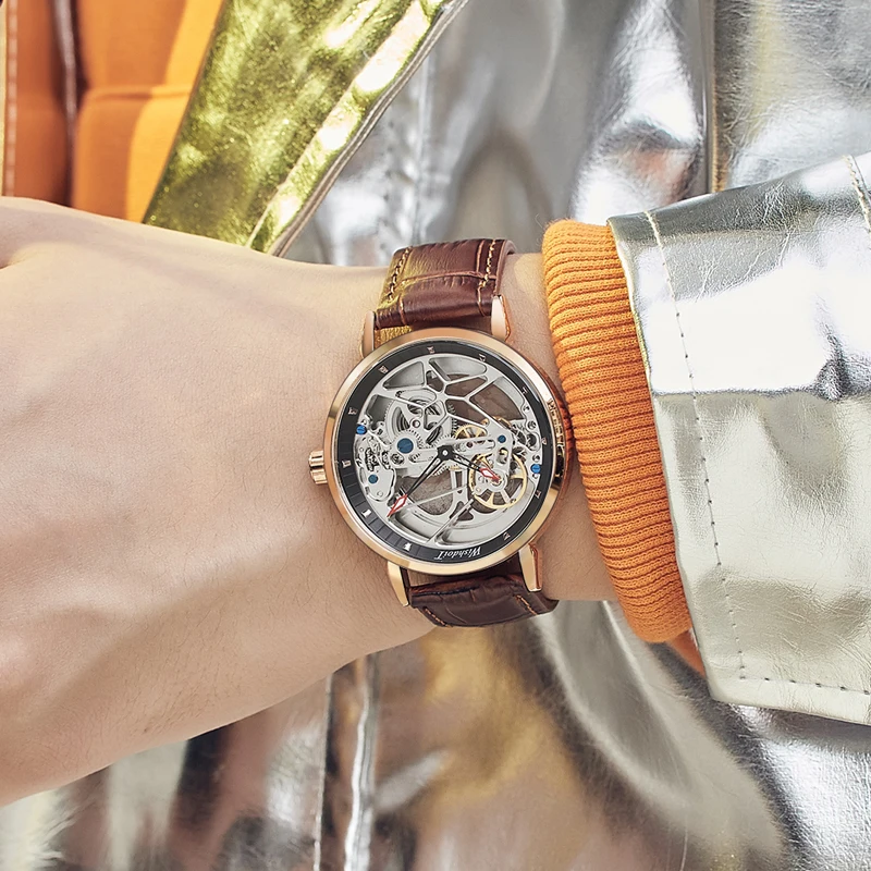 

2021 New Men's Watch Automatic Mechanical Watch Men's Luxury Leather Watch Casual Fashion Tourbillon Watch Brand