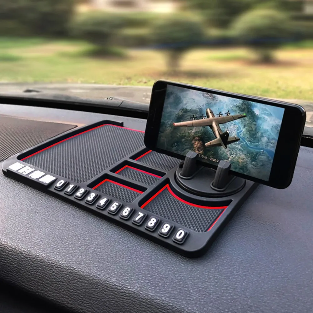 

25.6cm X 18cm Anti-Slip Multifunctional Car Dashboard Mat Keys Cell Phone Stand Holder Pad Anti-Slip Dashboard Mats