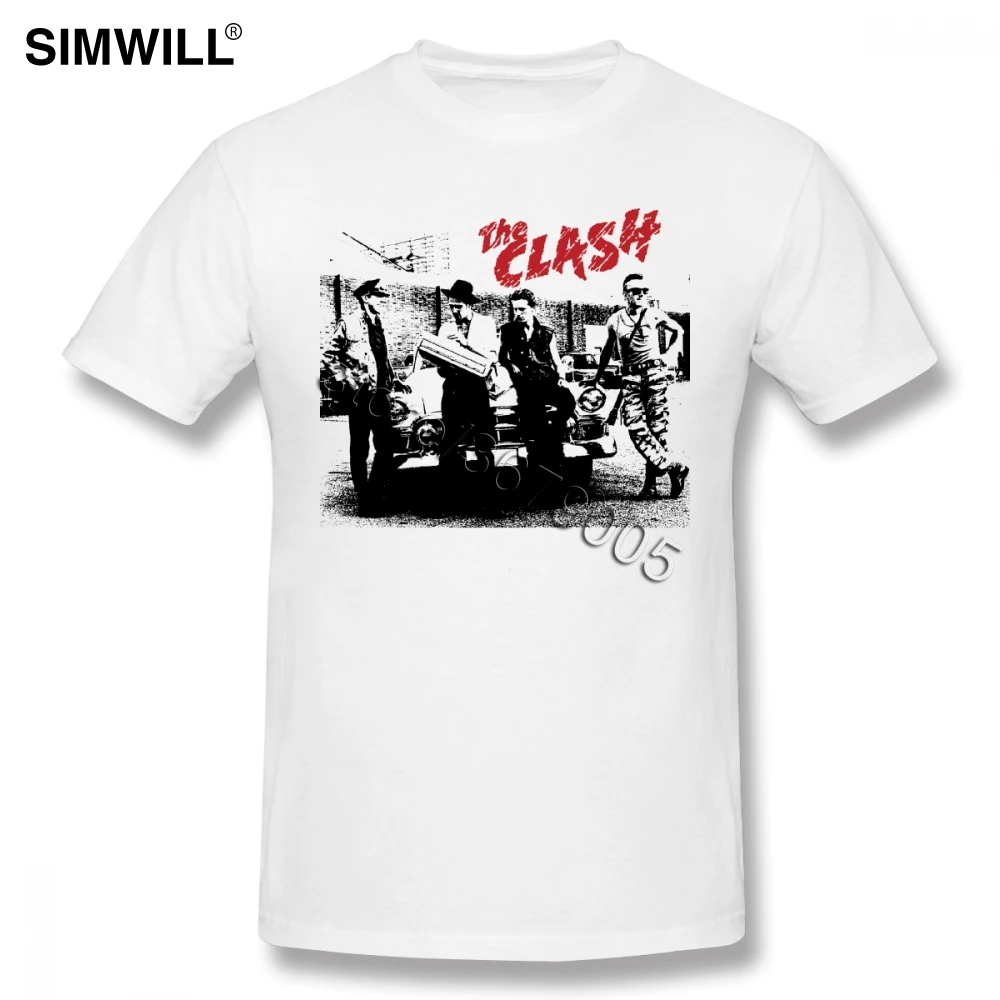 Мужская стильная футболка с коротким рукавом UK Punk Rock The Clash из эко хлопка круглым