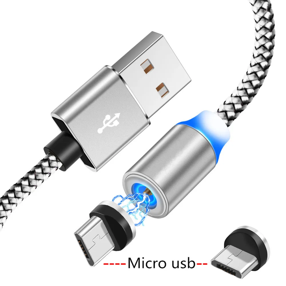 Магнитный всасывающий Micro usb кабель QC 3,0 быстрое зарядное устройство для samsung A6 A7 zte Blade V7 V9 Realme 3 Pro alcatel для huawei Honor 8X 7A P Smart мобильный телефон - Тип штекера: Only Micro usb White