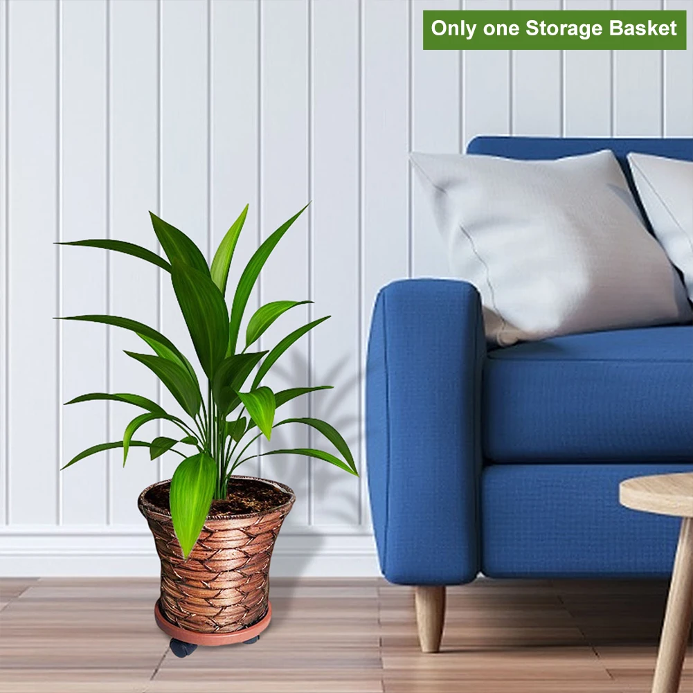 

Large Capacity Woven Plant Basket Flower Pot With Removable Tray Reusable Office Indoor Outdoor Home Decor For Storage Modern