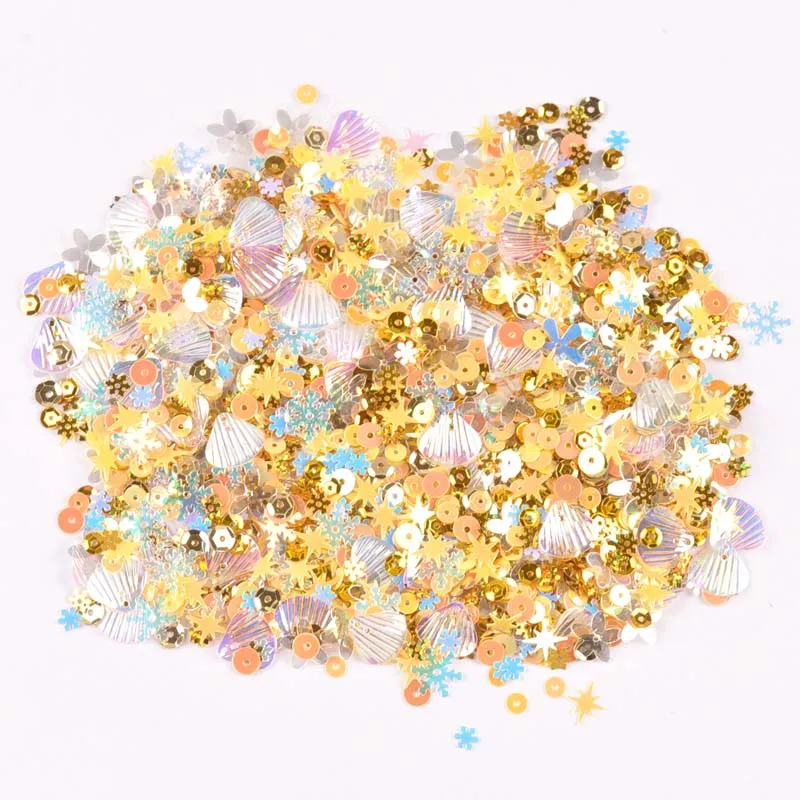10 г (около 1000 шт.) Смешанные блестки в виде ракушек пайетки для шитья сделай сам
