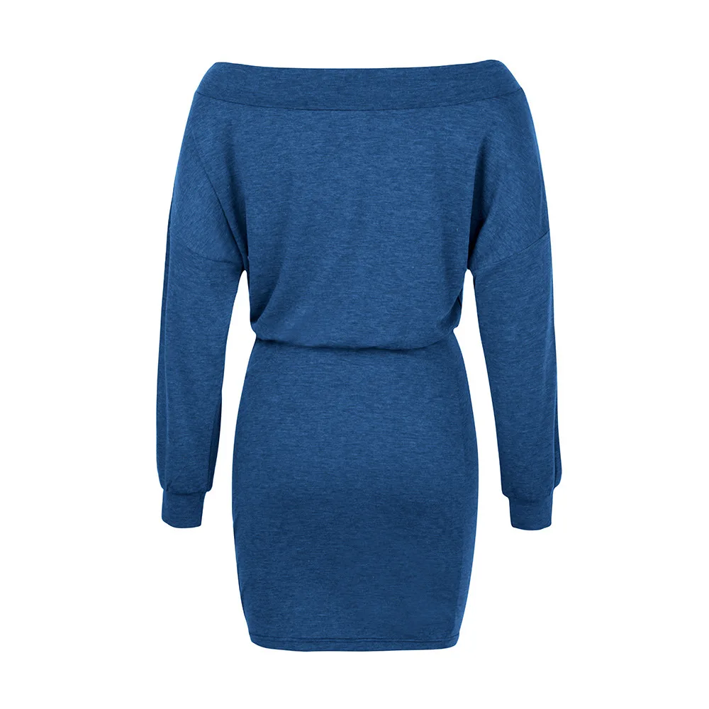 

2021 New arrival sexy solid Off Shoulder slim Elegant Women Sexy Boat Neck Glitter Bodycon Dress Evening Party Formal Dress