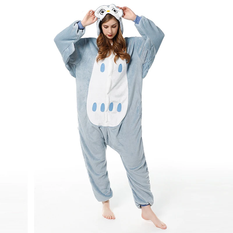 

owl Unisex Adult One-Piece Pajamas Cosplay Cartoon Onesies Kids Flannel Animal Sleepwear Pyjamas Christmas Halloween Costume