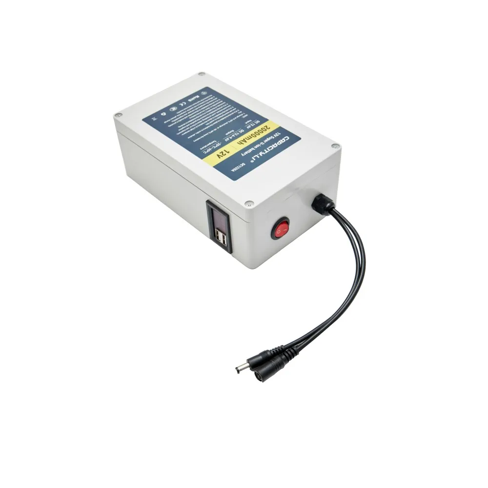 Литий ионная аккумуляторная батарея емкостью 12 В 20 Ач 2usb ультрапортативная литий