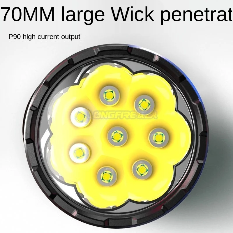 фонарик мощный аккумуляторный фонарь светодиодный 18650 Восемь ядерных взрывов
