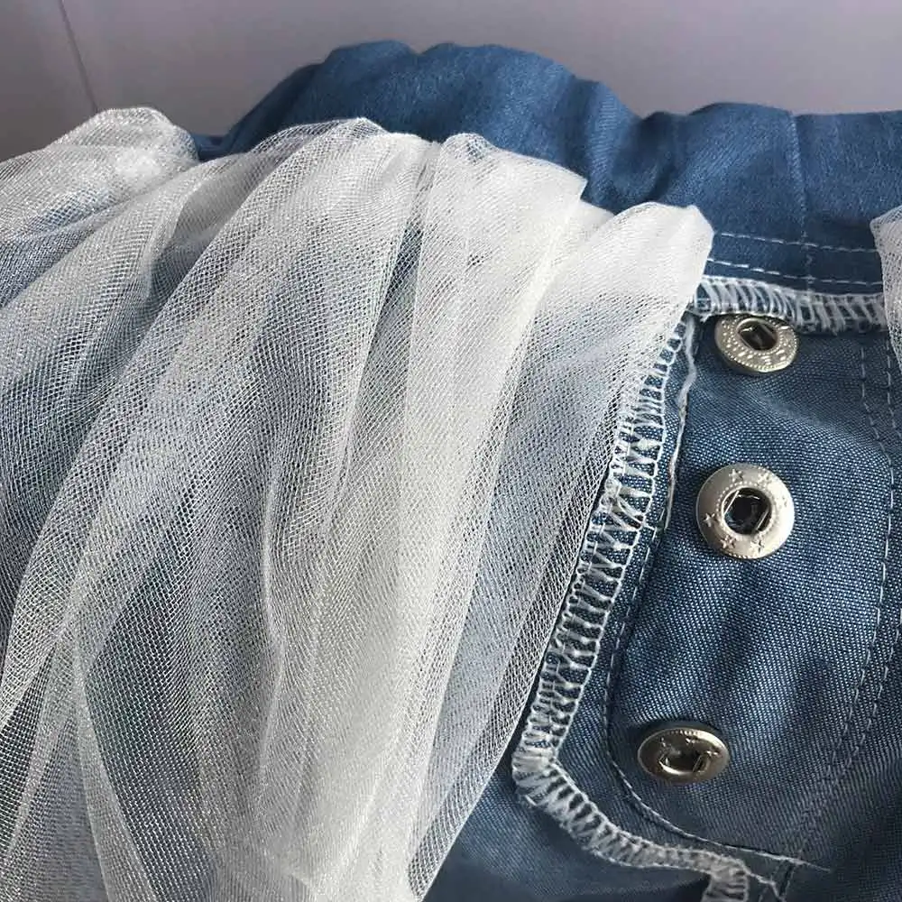 Летняя юбка для девочек детская юбка-пачка Детская сетчатая детские джинсовые