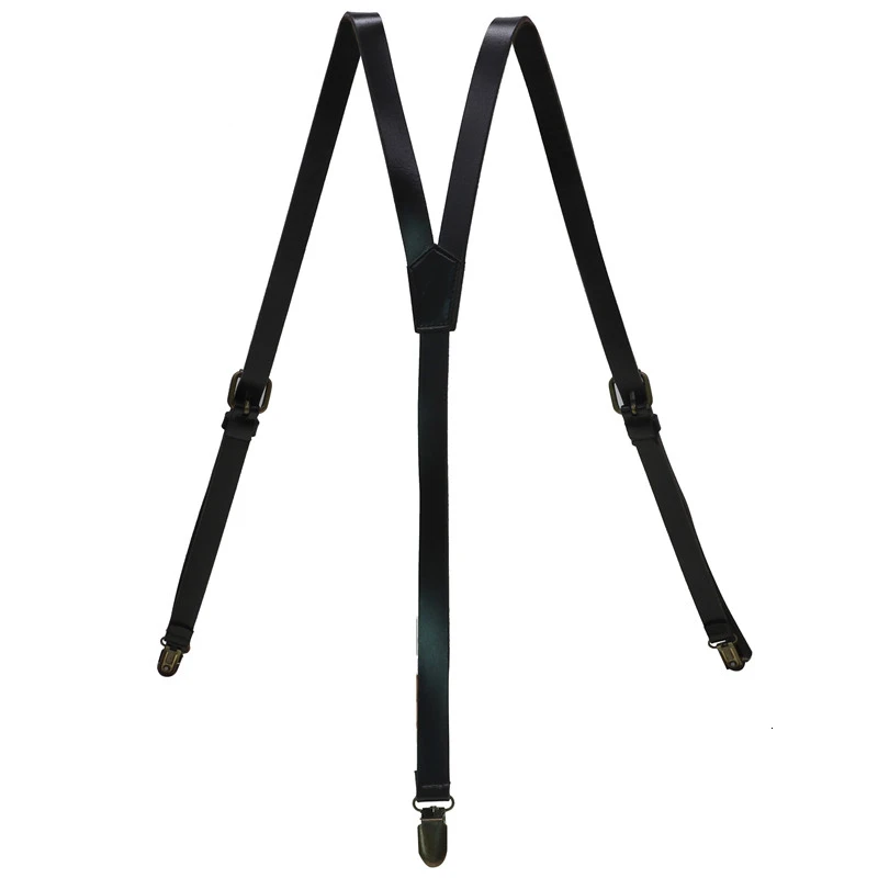 Британский стиль 3 зажима мужские подтяжки винтажные регулируемые Воловья кожа
