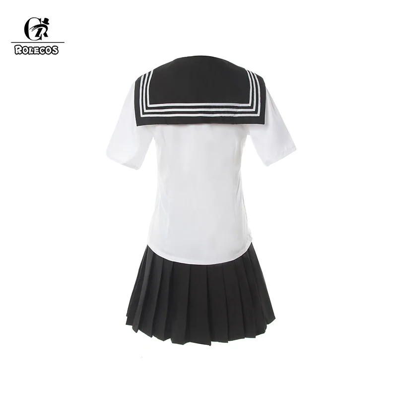 Женский костюм для косплея ROLECOS белая и темно синяя школьная форма с коротким
