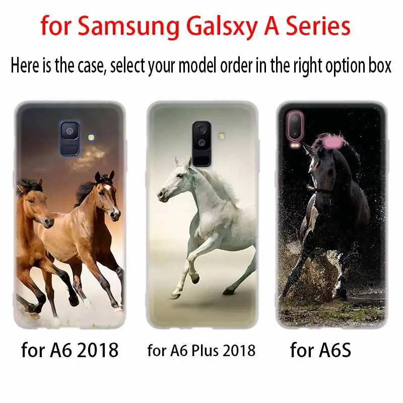 Акварель лошадь бег лошадей силиконовый чехол Обложка для Samsung A50 A70 A80 A30 A40 A90 A6 A8 A9