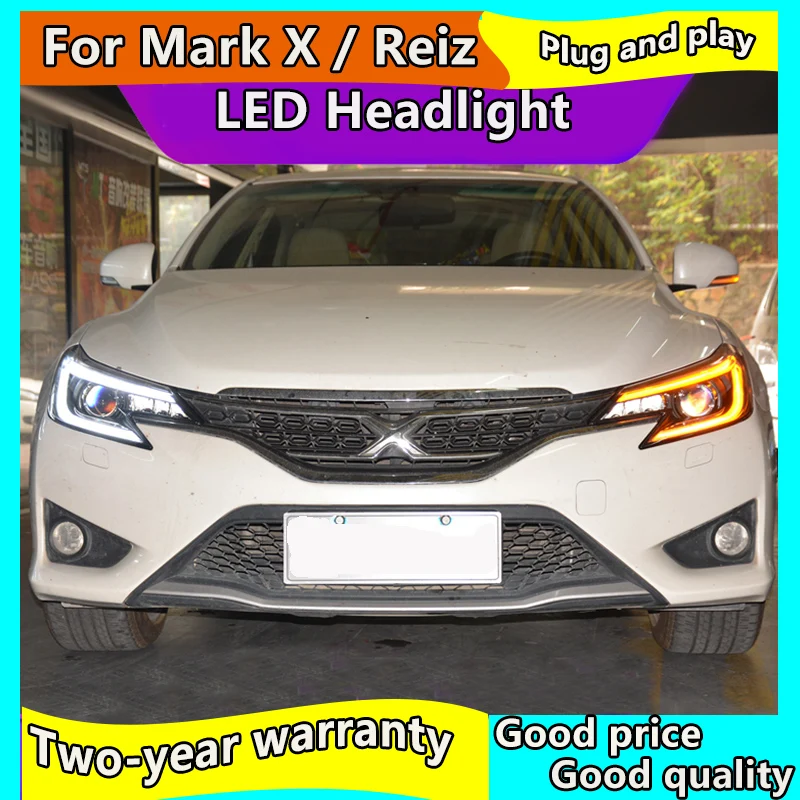 Автостайлинг фары для Toyota Reiz 2013 2018 Mark X светодиодный ная фара Биксеноновая DRL в
