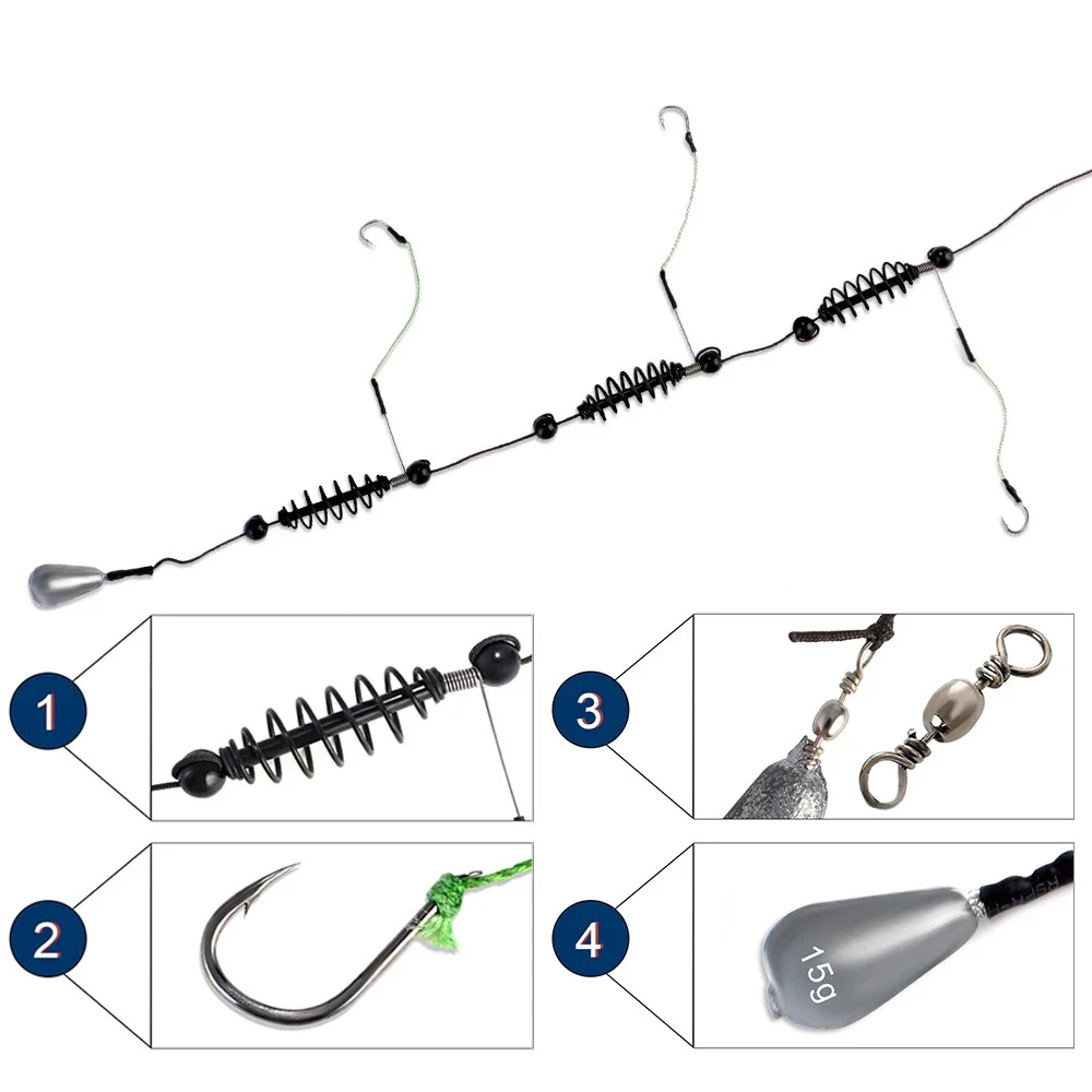 

PPGUN Fishing Hook Artificial Lure Bait Cage Set Fishing Feeder 1pc/lot Baitholder Carp Lead Sinker Swivel Line Assorted 713