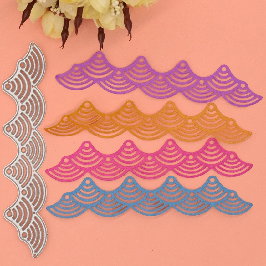 Wave Lace Edge Metal Cutting Dies Background For Scrapbooking Paper Card Craft Knife Mould Stencils | Дом и сад
