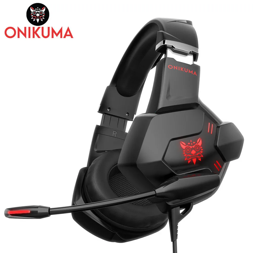 ONIKUMA K11 PS4 игровая гарнитура стерео Бас шлем PC Gamer наушники с микрофоном светодиодный для телефона компьютера Xbox 1 планшета iPad